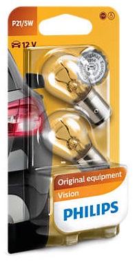 Autožárovka P21/5W Philips 12498B2, Vision 2ks v balení - poškozený obal