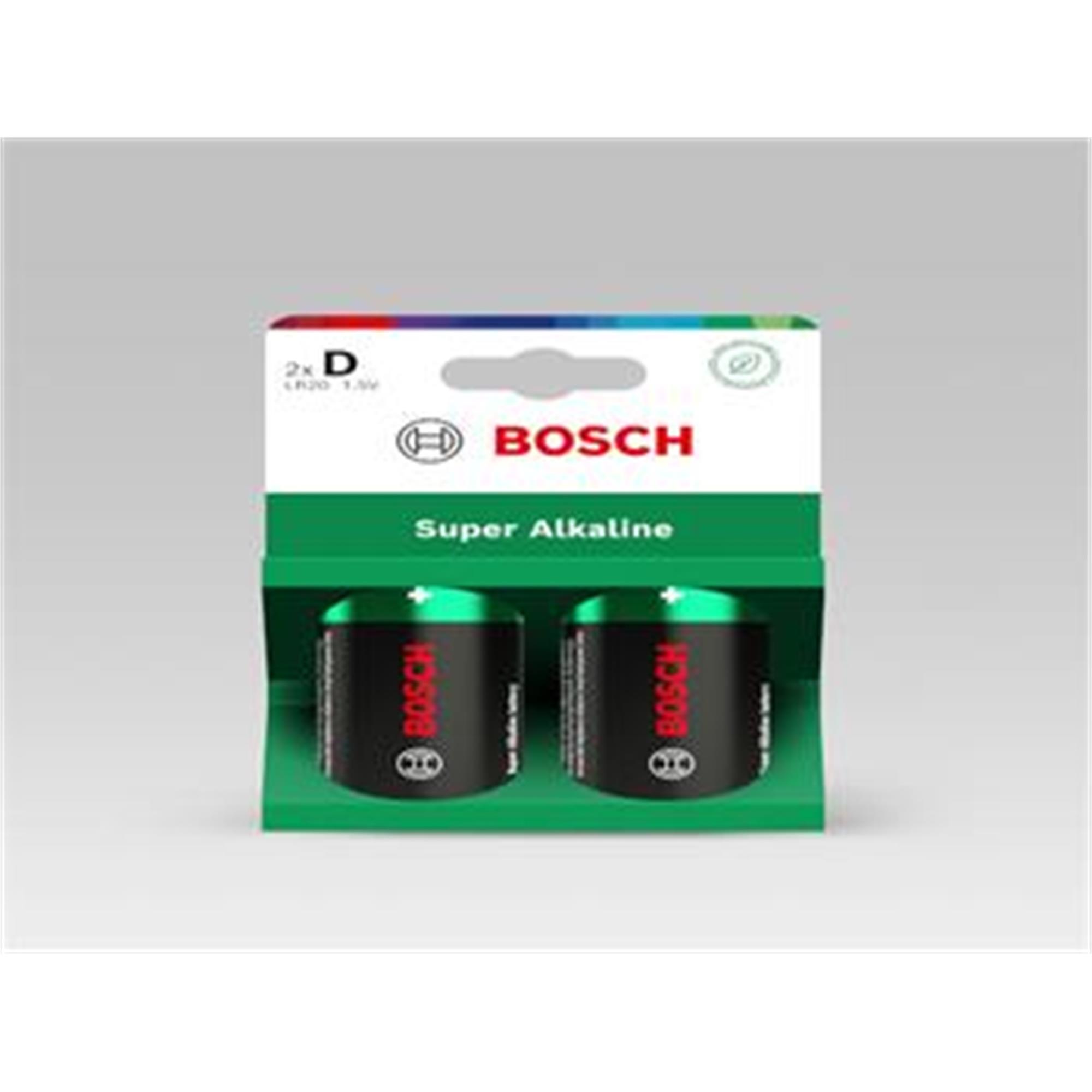 Baterie Bosch LR20SA2B/00 Super Alkaline D 2 ks - poškozený obal