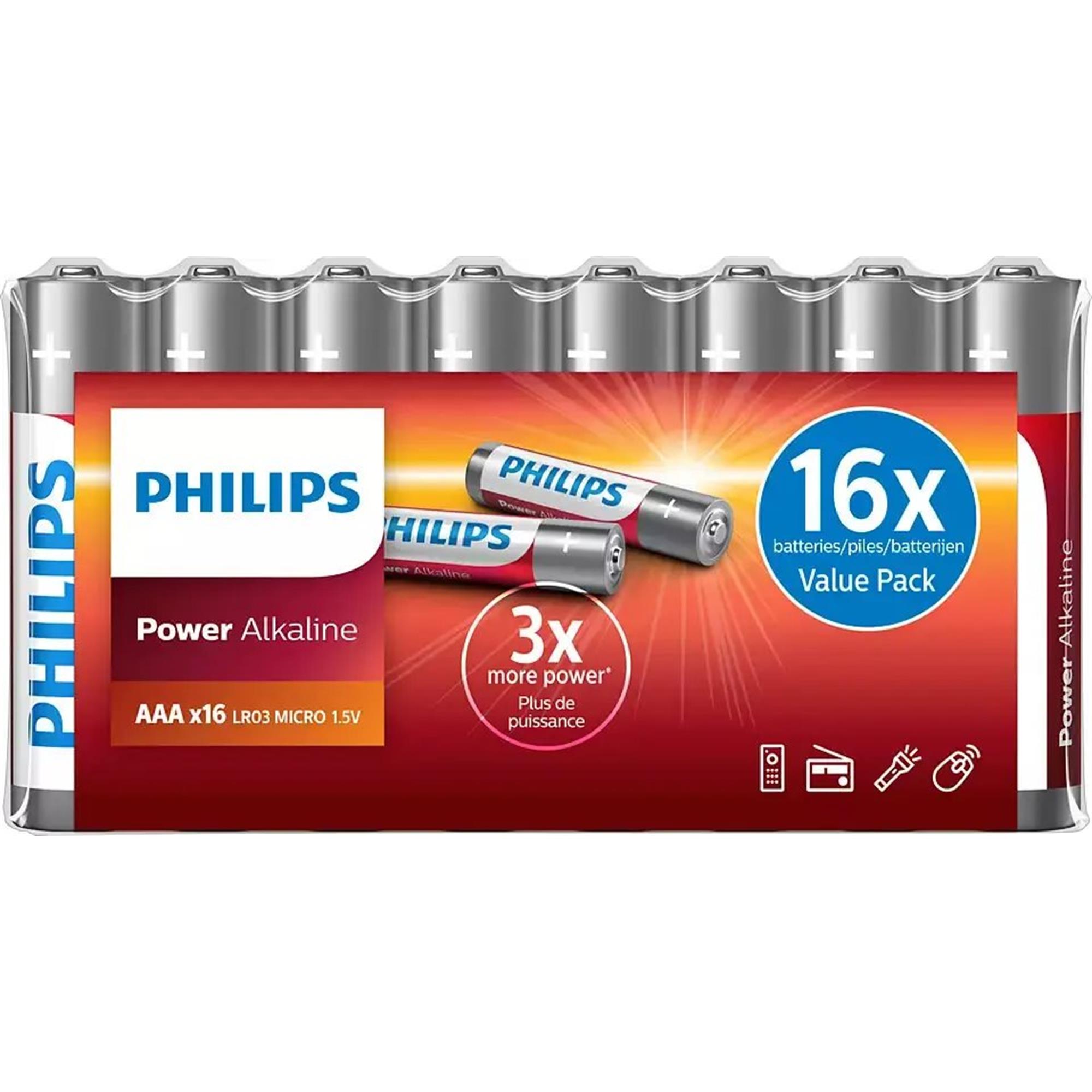 Baterie Philips LR03P16F/10 Power Alkalické AAA 16 ks