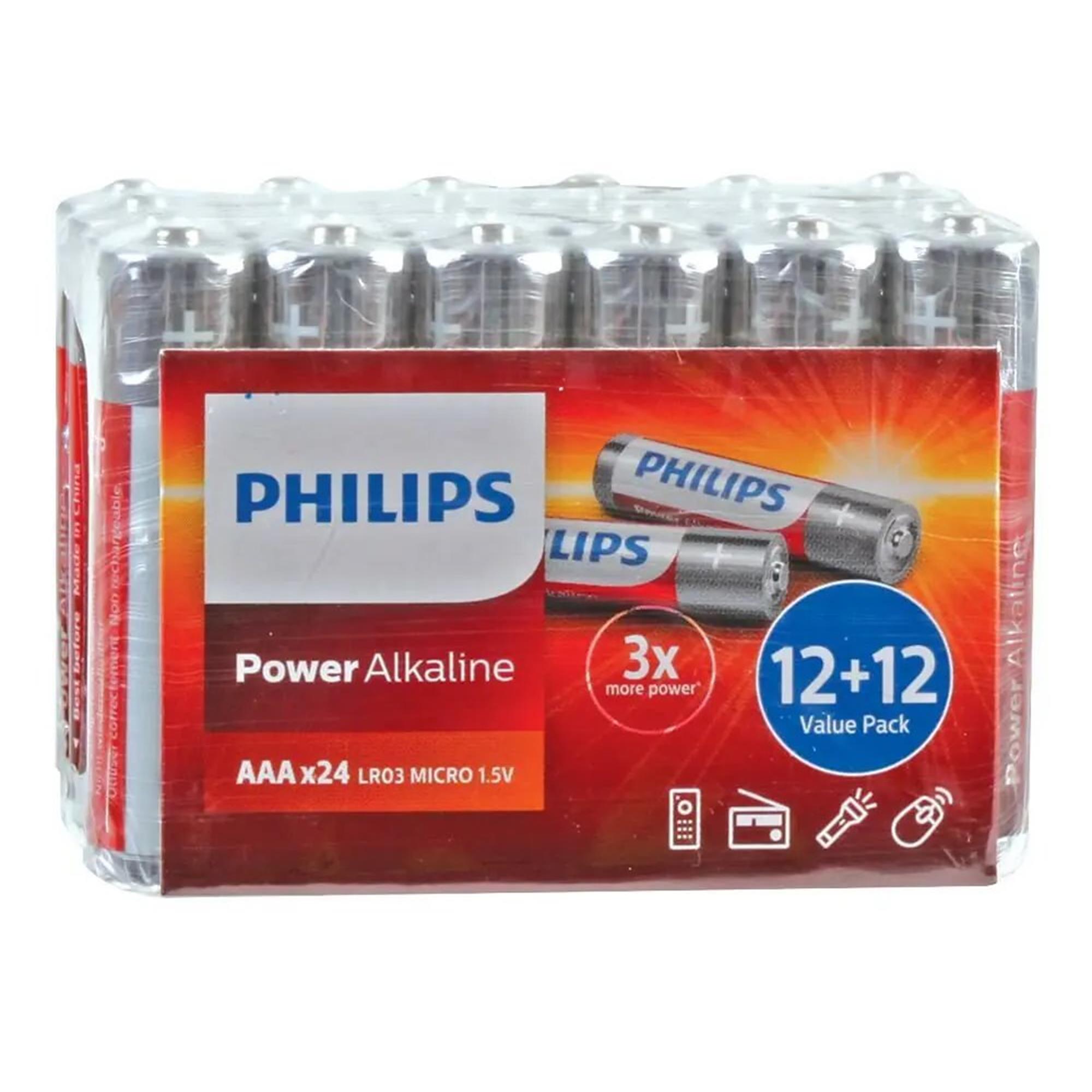 Baterie Philips LR03P24P/10 Power Alkalické AAA 24 ks