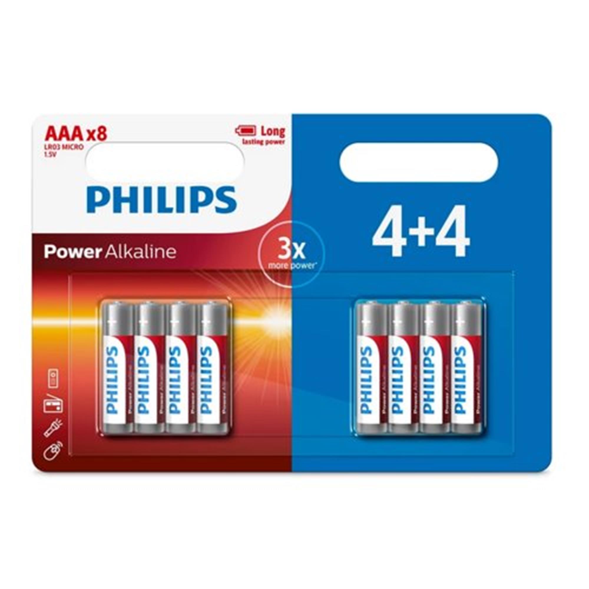 Baterie Philips LR03P8BP/10 Power Alkalické AAA 4+4 ks