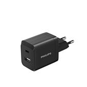 Nabíječka duální nástenná Philips DLP5321NB/12 + 1m kabel USBC na USBC, černý